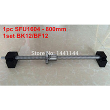 1 pc SFU1604-800mm do parafuso da Esfera com BK12/BF12 end machined + conjunto 1 BK12/BF12 apoio CNC parte 2024 - compre barato