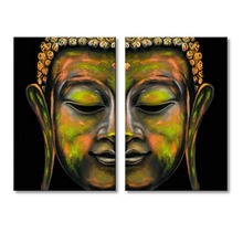 100% pintura a óleo artesanal de buda, tela de mão, arte decorativa para parede, pintura religiosa moderna pronto para pendurar 24 "w x 16" h 2024 - compre barato