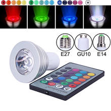 3pcs/lot 3W E27 E14 GU10 RGB LED Bulb 16 Color Changeable Lamp Spotlight AC110-245V for Home Party Decoration with IR Remote 2024 - buy cheap