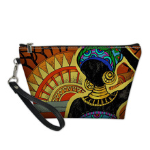 NOISYDESIGNS Make Up Bags for Women Black Art African Printing Cosmetic Cases Ladies Wash Kit Bags Females Travel Toiletry Pouch 2024 - buy cheap