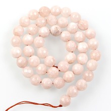 Contas espaçadoras redondas para fabricação de joias, contas de pedra natural facetadas em 15 polegadas nas cores rosa e marmorizado 8mm 2024 - compre barato