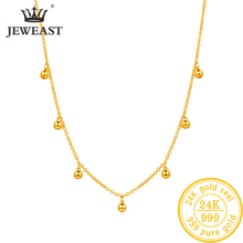 BTSS-collar de oro puro de 24K para mujer, cadena de oro sólido Real AU 999, joyería fina clásica de moda de lujo para fiesta, nuevo 2020 2024 - compra barato