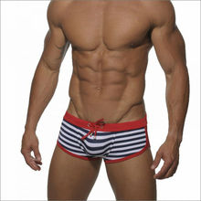 Sexy Men's swimwear male stripes Swim Trunks men listrada swimsuit M-XXL striped swim shorts bikini swimsuit sunga bathing trunk 2024 - buy cheap