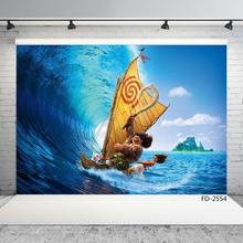 Sea Cartoon Figure Surfing Photographic Backgrounds for Photo Studio Children Baby Birthday Party Backdrops Photo Studio 2024 - buy cheap
