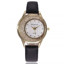 Модные женские часы Стразы, повседневные часы с кожаным ремешком, женские кварцевые часы со стразами, женские часы 2024 - купить недорого