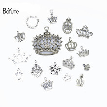 BoYuTe Factory Direct Wholesale Mix 17 Styles Antique Silver Crown Pendant Charms Diy Alloy Jewelry Accessories 2024 - buy cheap