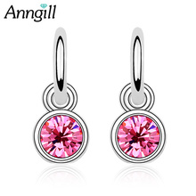 Round Earrings for Women Bijoux Crystals from Swarovski Drop Dangle Earings Fashion Trendy Jewelry Birthday Gift 2024 - buy cheap