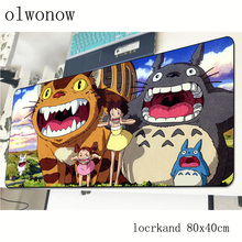 Totoro-mousepad personalizado para mouse, 80x40cm, mouse pad para jogos, locrand, pc 2024 - compre barato