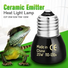 E27 25 Вт 50 Вт 75 Вт 100 Вт Мини Инфракрасный Керамический Излучатель лампа нагревательная лампа Черная для рептилий домашних животных Бродер 110 В/220 В 2022 - купить недорого