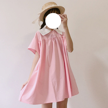 Mori vestido de verão feminino, novo vestido coreano fresco de manga curta, costurado fofo, solto, casual, lolita, 2018 2024 - compre barato