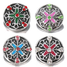 Kz1580 nova beleza moda flores padrão 20mm metal snap botões para diy 18mm snap jóias atacado 2024 - compre barato