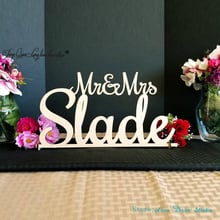 Mr & Mrs Sign Custom Wedding Name sign - Script Mr and Mrs Surname - Personalized Last Name Sign Sweetheart table Sign 2024 - buy cheap