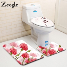 Zeegle Bathroom Mat Toilet Carpet Set Non-slip Bathroom Rug Bath Mats Absorbent Cover Toilet Bathroom Carpet Shower Mats 2024 - buy cheap