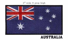 Австралийские 3-дюймовые широкие вышитые наклейки с флагом, нашивные этикетки/бренд/Вышитая железная нашивка с логотипом 2024 - купить недорого