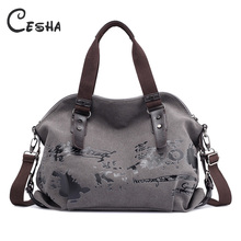 High Quality Durable Canvas Women Casual Tote Large Capacity Female Shoulder Bag Fashion Causal Women's Travel Handbag 2024 - buy cheap