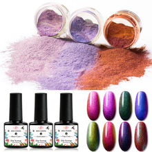 MEET ACROSS Chameleon Dip Powder Gradient French Glitter Without Lamp Cure Base Top Activator Polish Liquid Set Manicure Decor 2024 - buy cheap