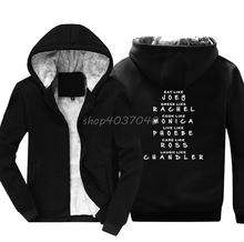 Sudadera de algodón con capucha para hombre, prenda deportiva masculina de invierno con estampado de "Eat Like Joe Like Rachel Friends" y chaquetas de Hip Hop 2024 - compra barato