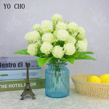 YO CHO  Artificial Flowers 9 heads white hydrangea fabric bouquet  high quaility flores artificiales for Home Wedding Decoration 2024 - buy cheap