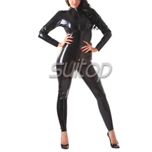 customized classical latex catsuit with front zip for woman rubber body suits SUITOP 2024 - buy cheap