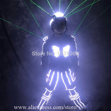 Новый модный костюм для бальной комнаты, лазерный мужской светящийся танцевальный костюм-робот со светодиодсветильник кой, платье для выступления на сцене Вечерние 2024 - купить недорого