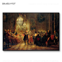 Excellent Artist Hand-painted High Quality Ballroom Concert Oil Painting on Canvas Luxury Classical Europe Concert Oil Painting 2024 - buy cheap