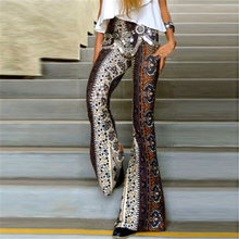 New 2019 Women Slim Boho Hippie High Waist Wide Leg Long Flared Bell Bottom Pants 2024 - buy cheap