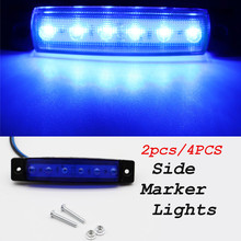 Luz LED para exterior de coche, lámpara lateral de advertencia para remolque, 6 SMD, 12V/24V, 2 uds./4 Uds. 2024 - compra barato