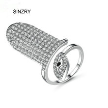 SINZRY JEWELRY 2017 Cubic zircon open end anel eye finger rings unique design fashionable nail rings trendy ring 2024 - buy cheap