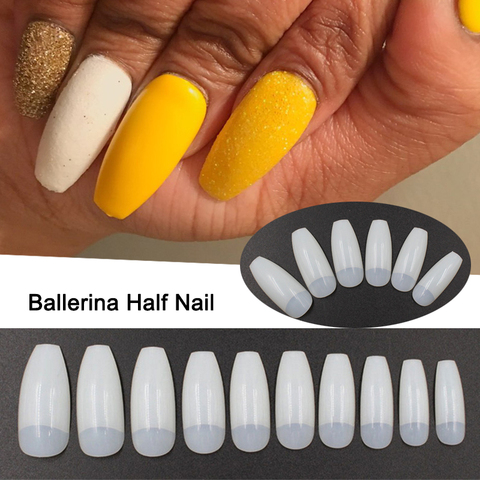 Buy 500pcs Ballerina Nail Tips Half Ballerina Shape French Fake Nail Professional Nail Art Tip Square Style Nature Clear False Nails In The Online Store Julianna Beauty Official Store At A Price Of