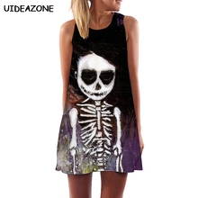 Women Harajuku Dresses Summer Sleeveless Skull Dress Robe Femme Ete 2020 Vestidos De Festa Elegant Casual Beach Dress Women 2024 - buy cheap