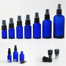 5 10 15 20 30 50 100 ml blue frosted Boston Round glass spray perfume bottle with tamper evident sprayer 10pcs 2024 - buy cheap
