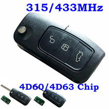 Rmlks chave remota de 3 botões 315mhz, nova, 433mhz, 4d63 40bit, chip id83 4d60 80bit, apto para ford focus fiesta c max ka hu101 2024 - compre barato