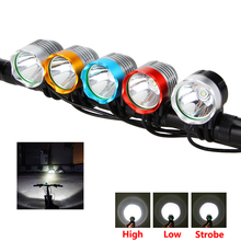 Farol dianteiro para bicicleta, 3 modos, luz de ciclismo t6, led, tocha de ciclismo com bateria recarregável de 6400 mah, pacote de bateria + carregador + bandana 2024 - compre barato