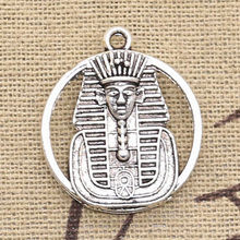 8pcs Charms Egyptian King Tut Tutankhamen 26x23mm Antique Silver Color Pendants Making DIY Handmade Tibetan Silver Color Jewelry 2024 - buy cheap