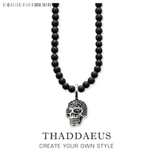 Obsidian Stand Necklace Skull,2017 Brand  Strand Fashion Jewelry Europe Style Rebel Cross Bijoux Gift For Men & Women Friend 2024 - buy cheap