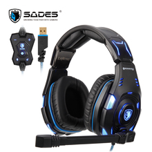 SADES Knight Pro Professional Gaming Headset USB Headphones BONGIOVI Audio Noise-Cancelling 2024 - buy cheap