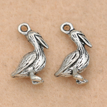 KJjewel Antique Silver Plated Duck Bird Charms Pendants Jewelry DIY Findings Jewelry Making Bracelet Accessories 18x9mm 2024 - buy cheap