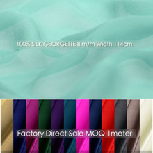 100% Pure Silk SILK GEORGETTE 114cm width 8momme Chiffon Fabric Factory Direct soft silk fabrics per meter free shipping 1-30 2024 - buy cheap