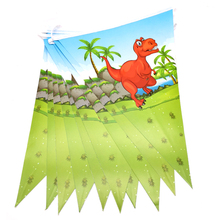 Length 2 meters Happy Birthday Boys Favors Flags Dinosaur Theme Hanging Banner Decorations Baby Shower Party Pennants 1Set/Pakc 2024 - buy cheap