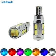 LEEWA 50pcs High Power T10/W5W/194/168 10SMD 5630 LED Canbus Error Free Car LED Light Bulb With Lens  #CA1265 2024 - buy cheap