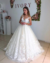 Milla Nova Lace Sheer Neck A-Line Wedding Dresses Cap Sleeves Maternity Pregnant Backless Beach Plus Size Wedding Bridal Gowns 2024 - buy cheap