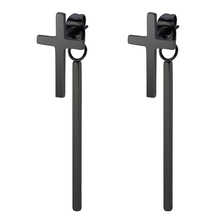 Innopes earrings 2019 big long cross earrings dangle earrings statement geometric hanging black earring stainless steel jewelry 2024 - buy cheap