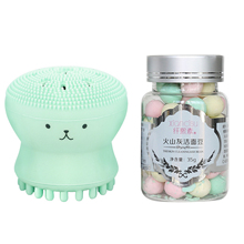 Cute Soft Silicon Octopus Facial Cleaning Brush Cleanser with 44pcs Amino Acid Cleansing Beans Face Skin Care Cleaner Supplies 2024 - buy cheap