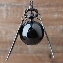 Hot Fashion Retro Antique Black Wing Snitch Ball Quartz Pocket Watch Necklace Women Arabic Number Hour Lady Girl 100pcs/lot 2024 - buy cheap