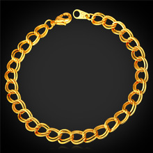 Pulsera de cadena de mano para hombre, joyería de moda, regalo de estilo, pulsera de cadena de 2 capas, Color dorado/plateado H1621 2024 - compra barato