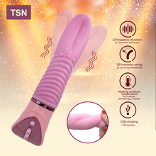 TSN-máquina de sexo Oral para mujer, vibrador de lengua para lamer, consolador de calefacción de gran tamaño, estimulador de clítoris y pezón, Juguetes sexuales 2024 - compra barato