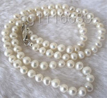Длинное ожерелье из натурального белого жемчуга Akoya, 18 дюймов, 8-9 мм 2024 - купить недорого