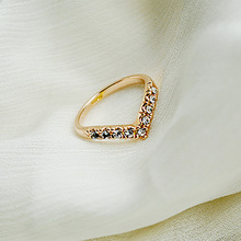 Золотистое серебряное кольцо в форме сердца стразы кубический цирконий хрустальные кольца для женщин и девушек обручальные кольца ювелирные изделия 2024 - купить недорого