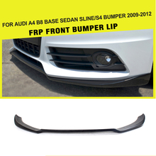 FRP Black Primer Front Bumper Lip Spoiler Splitters for Audi A4 B8 Sline S4 Sedan 4-Door 2009 - 2012 2024 - buy cheap