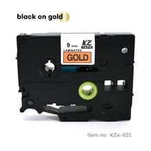 CIDY Tze 821 Tz821 Black on gold Laminated Compatible P touch 9mm tze-821 tz-821 tze821 Label Tape Cassette Cartridge 2024 - buy cheap
